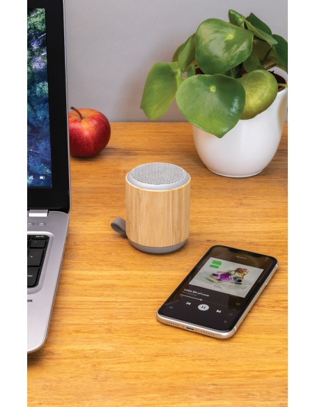 Speaker wireless 3W in bambù e tessuto Speaker wireless 3W in bambù e tessuto